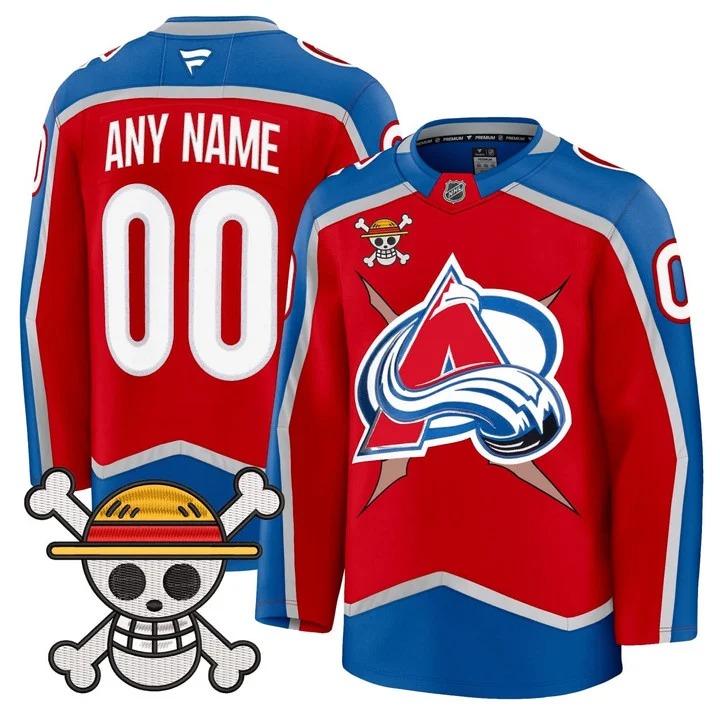 Men & Women & Youth Colorado Avalanche x One Piece Custom Red Stitched Jersey