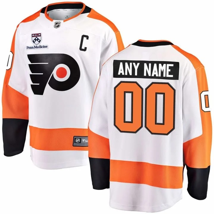 Men & Women & Youth Philadelphia Flyers Custom White Sponsor Patch Stitched Jersey