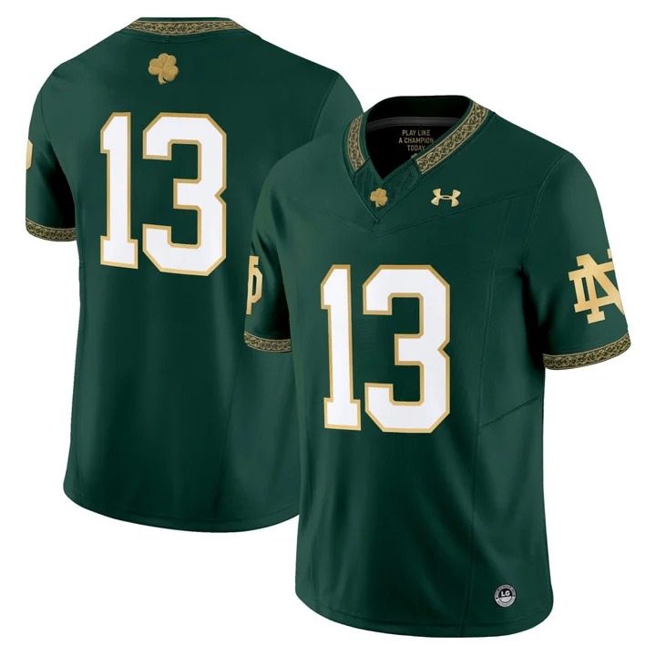Men's Notre Dame Fighting #13 Green F.U.S.E. Limited Stitched Football Jersey