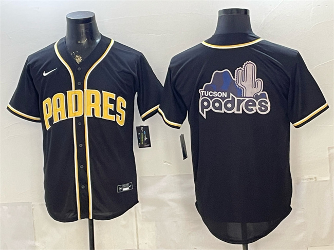 Men's San Diego Padres Team Big Logo 2026 Fashion Replica Black Out Stitched Baseball Jersey