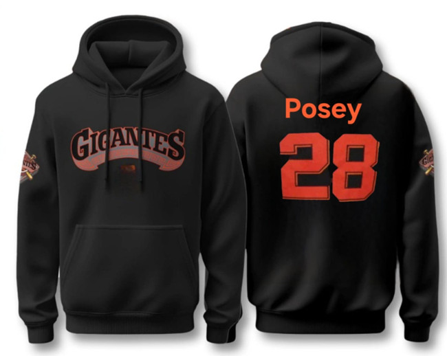 Men's San Francisco Giants Active Player Custom Black 2026 Alternate Stadium Hoodie