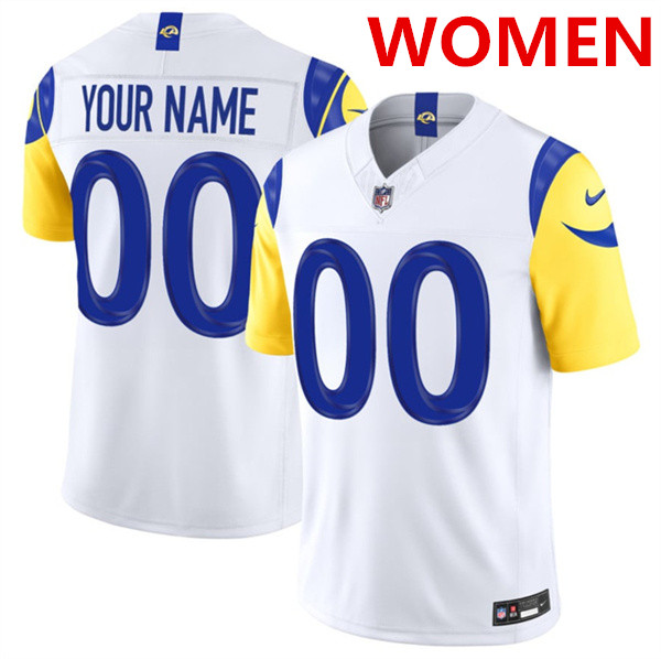 Women's Los Angeles Rams Active Player Custom White 2026 F.U.S.E. Vapor Limited Football Stitched Jersey(Run Small)