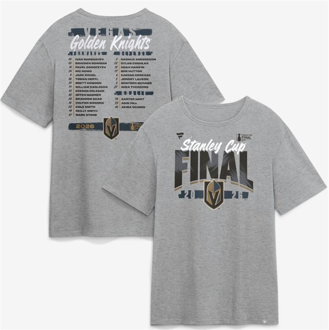 Men's Vegas Golden Knights eather Gray 2026 Stanley Cup Final Roster T-Shirt