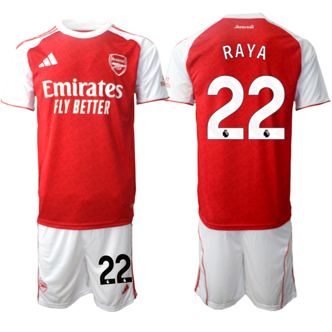 Men's Arsenal F.C #22 David Raya 2026 Red Home Soccer Jersey Suit