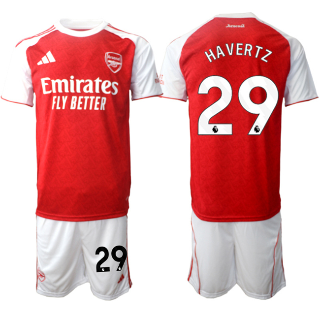 Men's Arsenal F.C #29 Kai Havertz 2026 Red Home Soccer Jersey Suit
