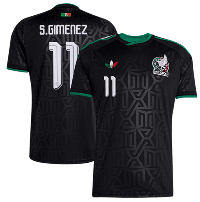 Men's Mexico #11 Santiago Gimenez Black 2026 Soccer Jersey