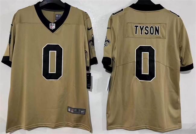 Men's New Orleans Saints #0 Jordyn Tyson Gold 2026 Vapor Limited Stitched Football Jersey