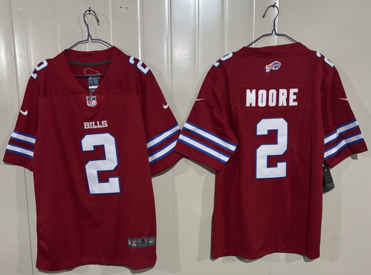 Men's Buffalo Bills #2 D.J. Moore Red 2026  Vapor Untouchable Limited Stitched Football Jersey