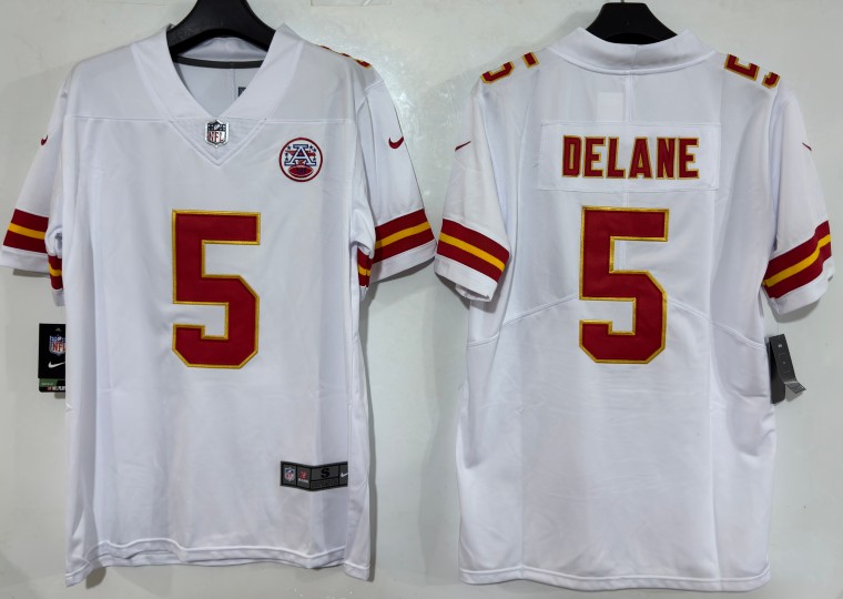 Men’s Kansas City Chiefs #5 Mansoor Delane White 2026 Vapor Untouchable Limited Stitched Football Jersey
