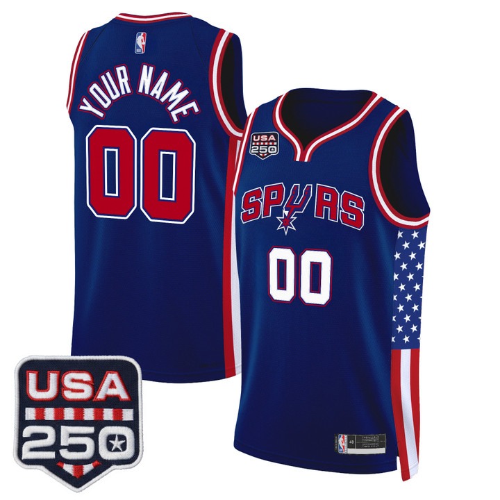 Men's San Antonio Spurs Custom Royal America 250 Edition Swingman Stitched Jersey