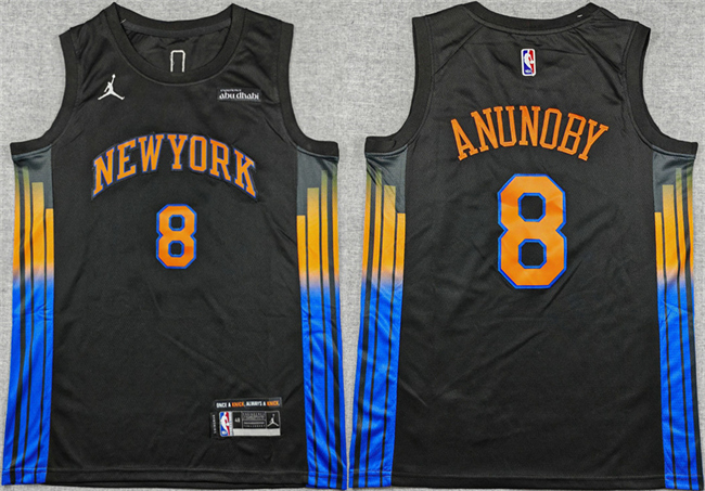 Men's New Yok Knicks #8 OG Anunoby Statement Edition Stitched Jersey