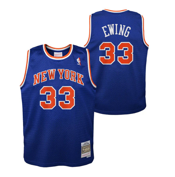 Men's New York Knicks Custom Blue Stitched Jersey