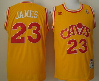 Cleveland Cavaliers #23 LeBron James Cav Yellow Swingman Throwback Jersey