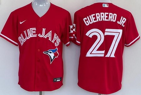 Women's Toronto Blue Jays #27 Vladimir Guerrero Jr Red Cool Base Jersey